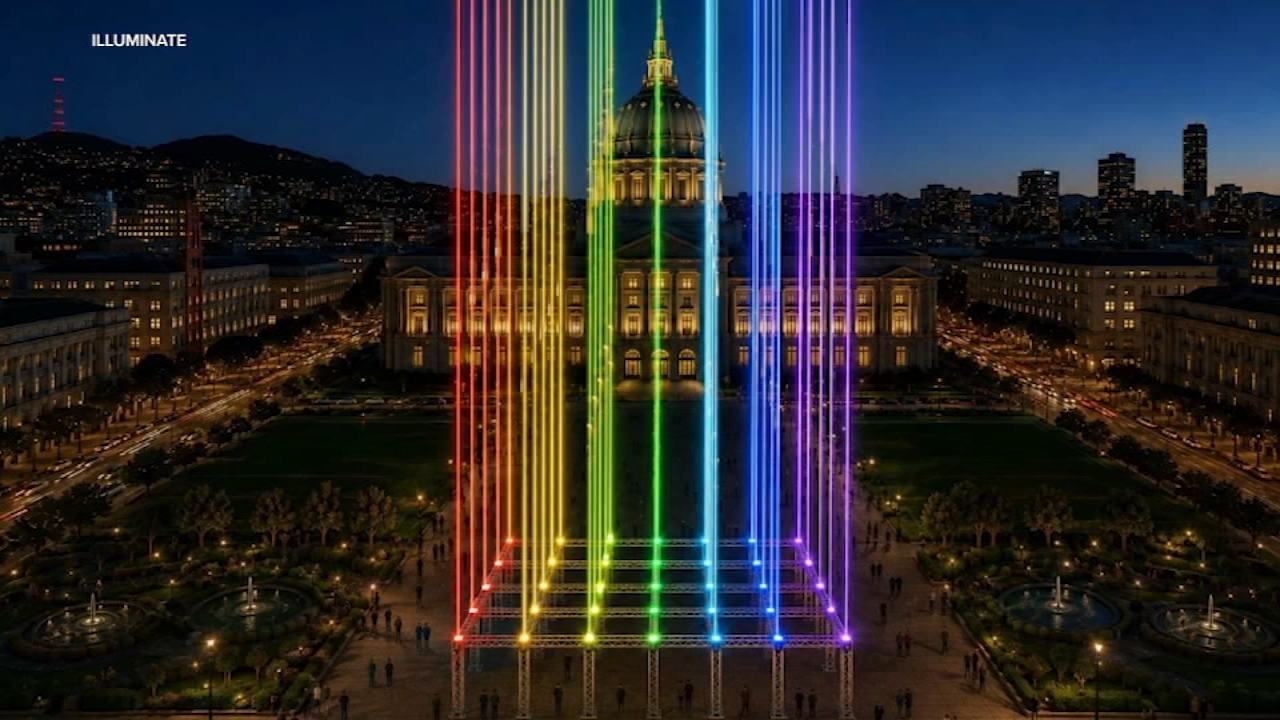 '7x7' laser art exhibit debuts in San Francisco's Civic Center Plaza this weekend
