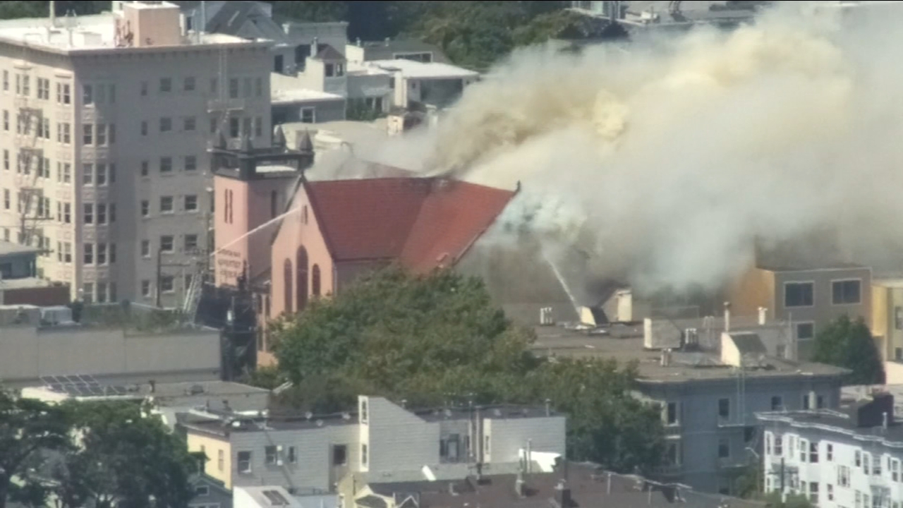Large fire at San Francisco church causing shelter in place order, power outage