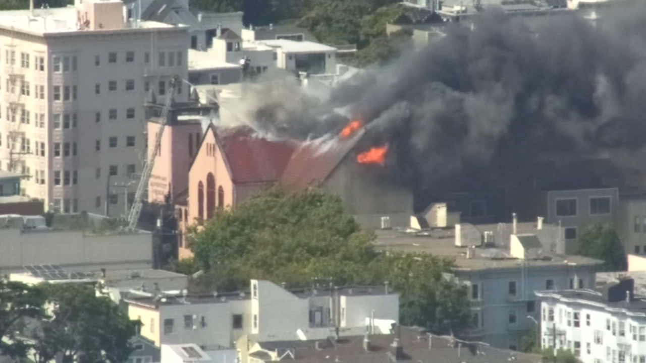 3-alarm fire burning at San Francisco church, shelter-in-place order lifted