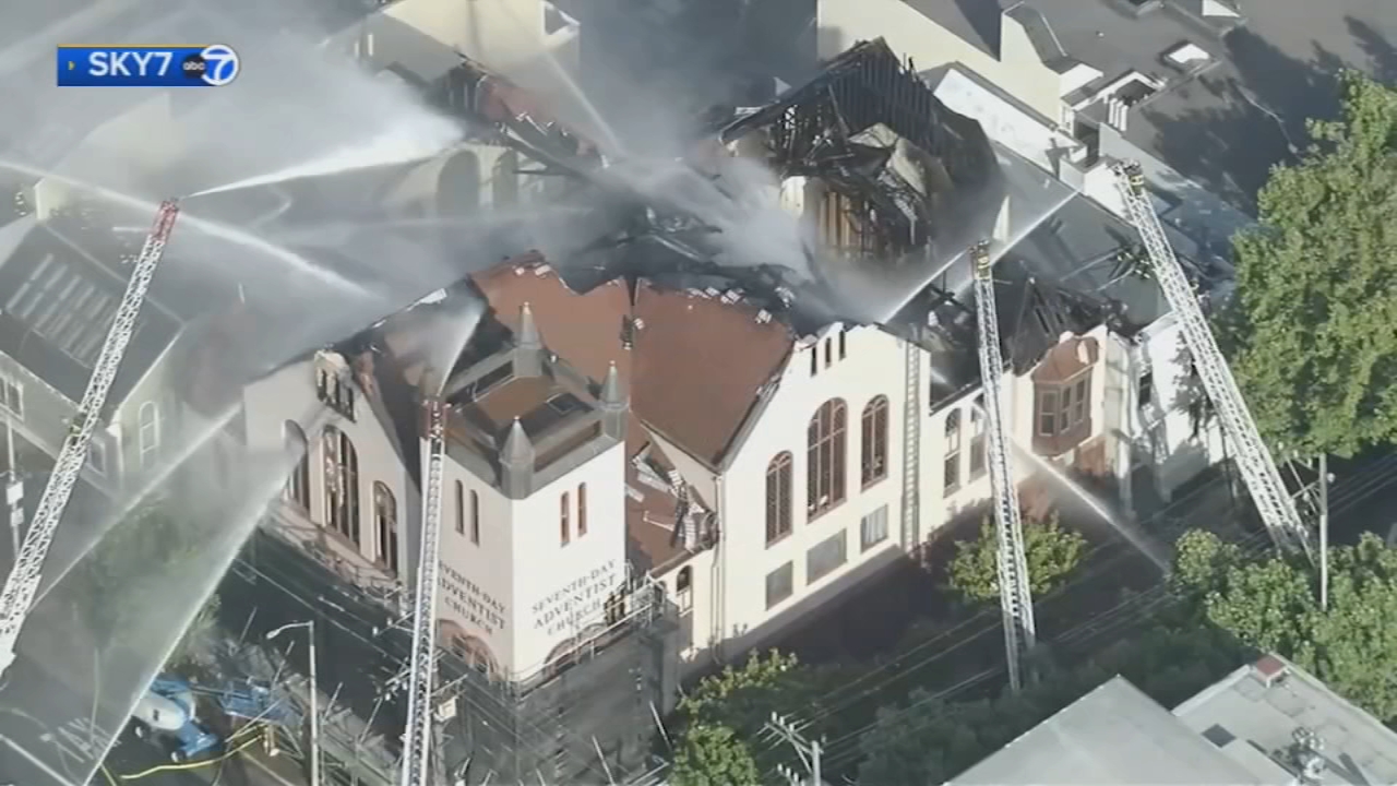 Crews contain 3-alarm church fire in San Francisco's Lower Pacific Heights