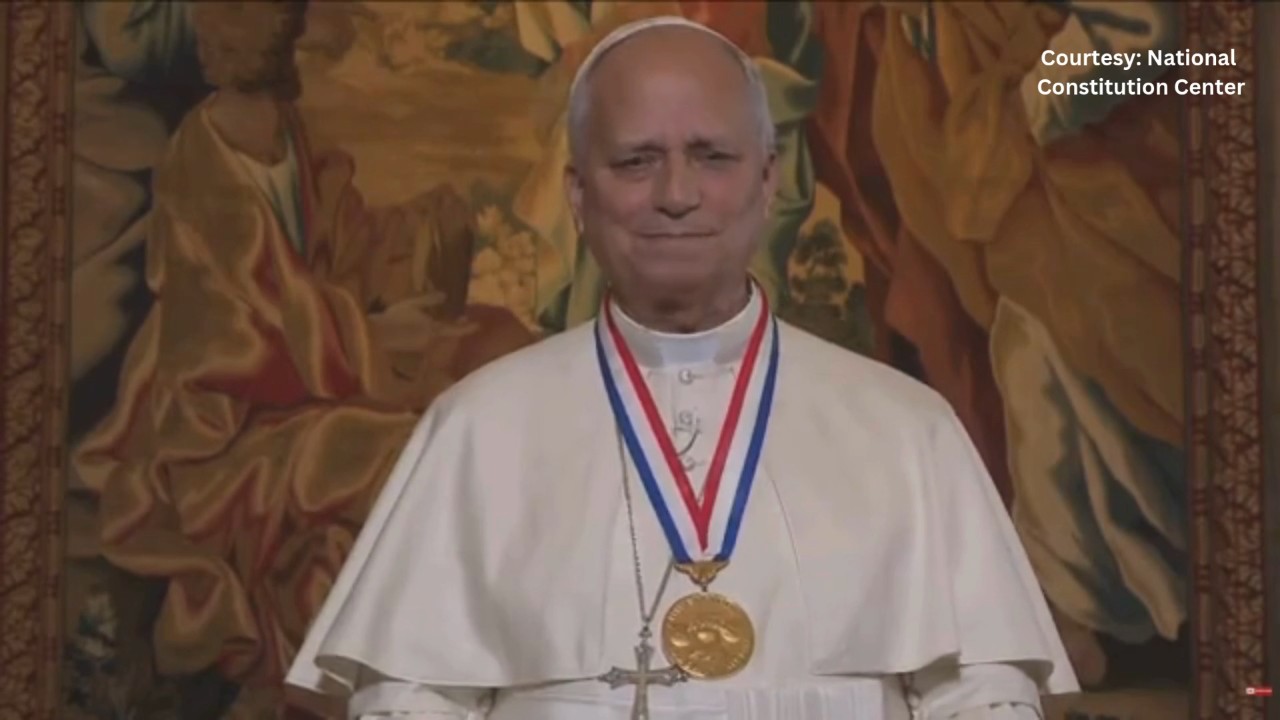 Pope Leo XIV awarded Liberty Medal during ceremony in Philadelphia