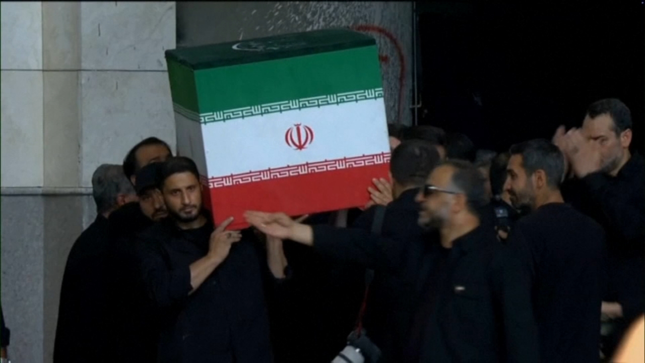 Calls for revenge as senior Iranian officials appear in public for supreme leader's funeral