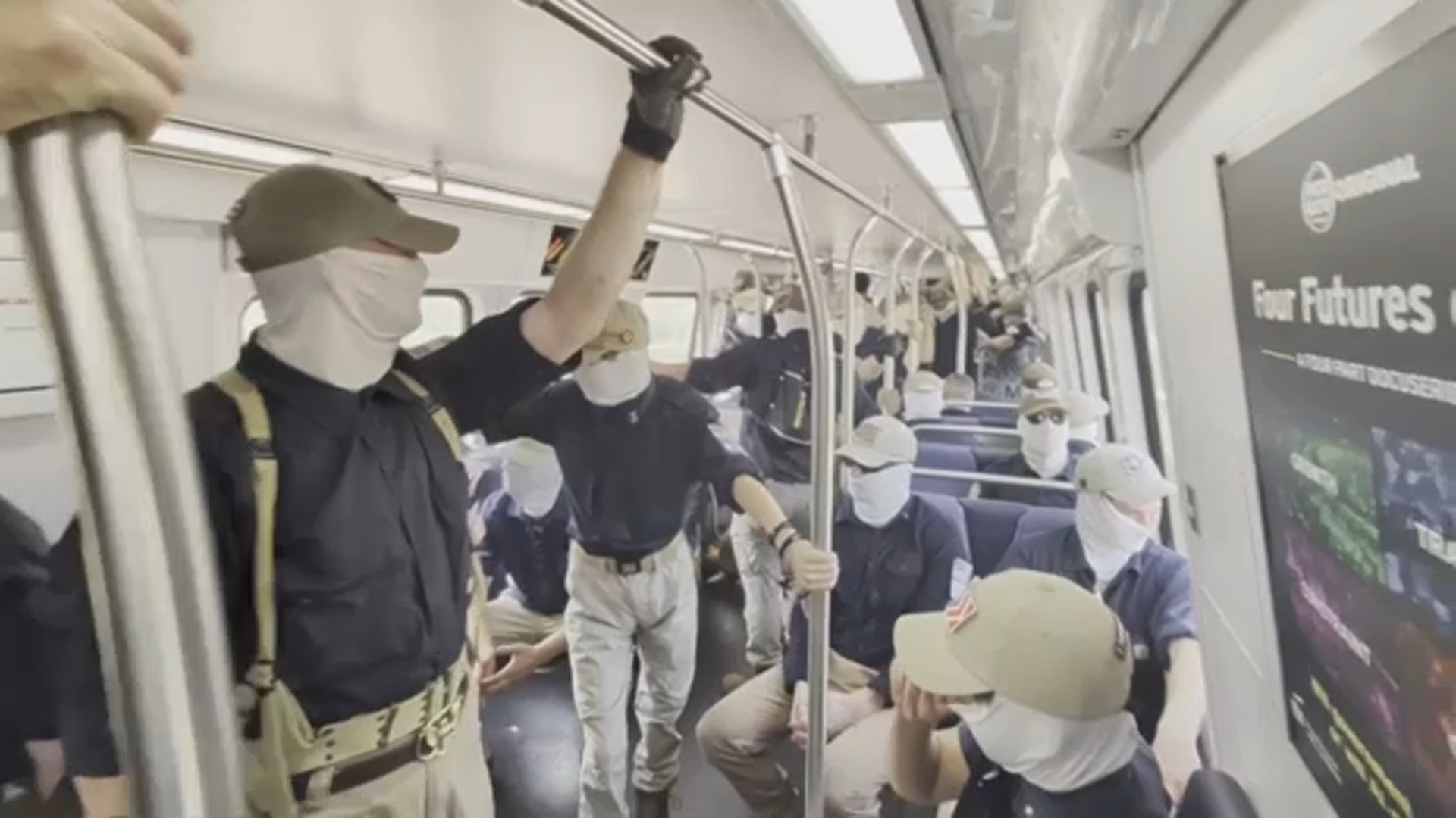 White nationalist group Patriot Front marches through Washington DC during America 250 events