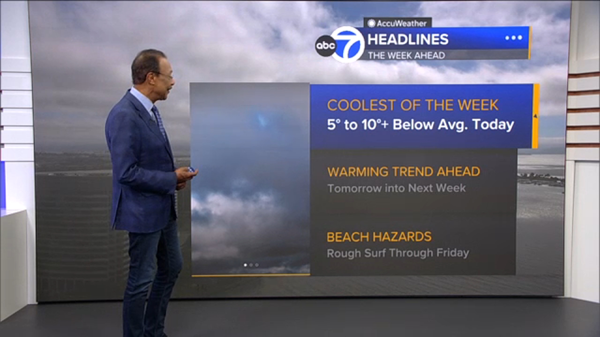 AccuWeather Forecast: Marine layer deepens, expands tonight; warmer pattern begins tomorrow