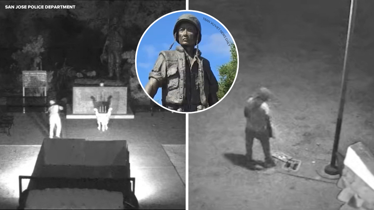 San Jose police release new video showing theft of Vietnamese memorial statue at community garden