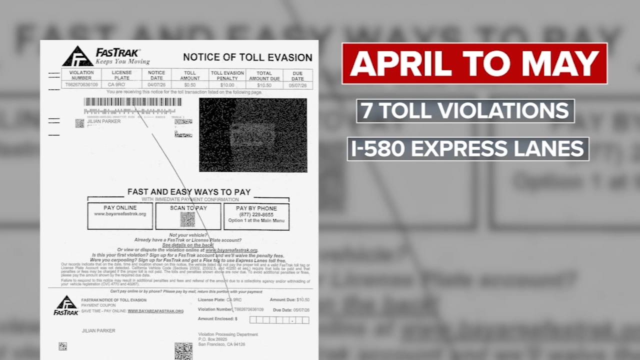 'I haven't driven in SF in 20 years!' SoCal woman plagued by toll violations sent to wrong plate