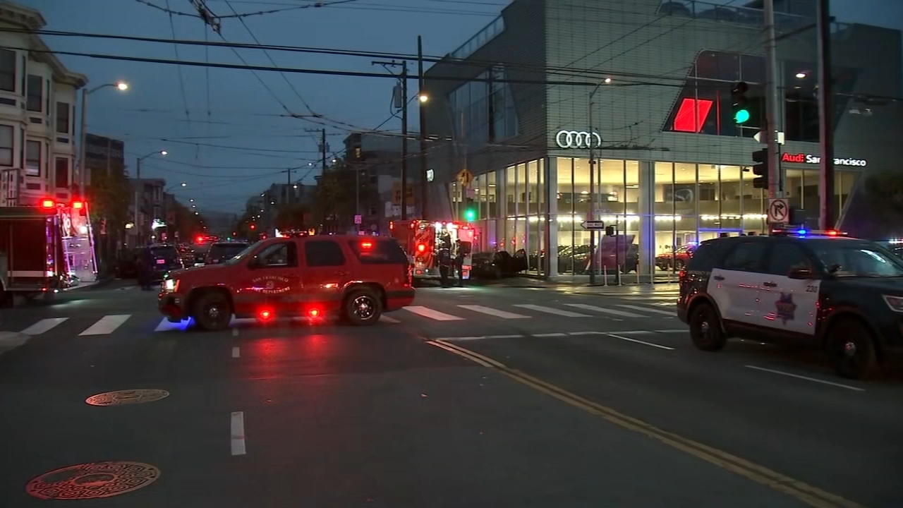 9 injured in SF after truck crashes into car during police pursuit, authorities say