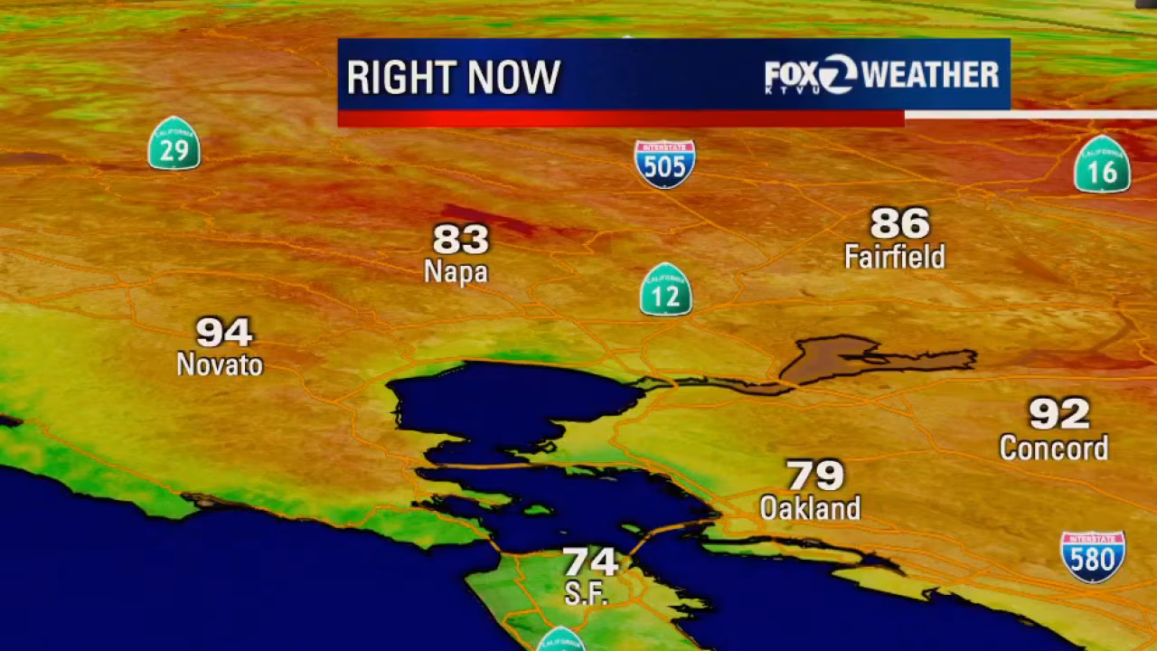 Temps rise across inland areas